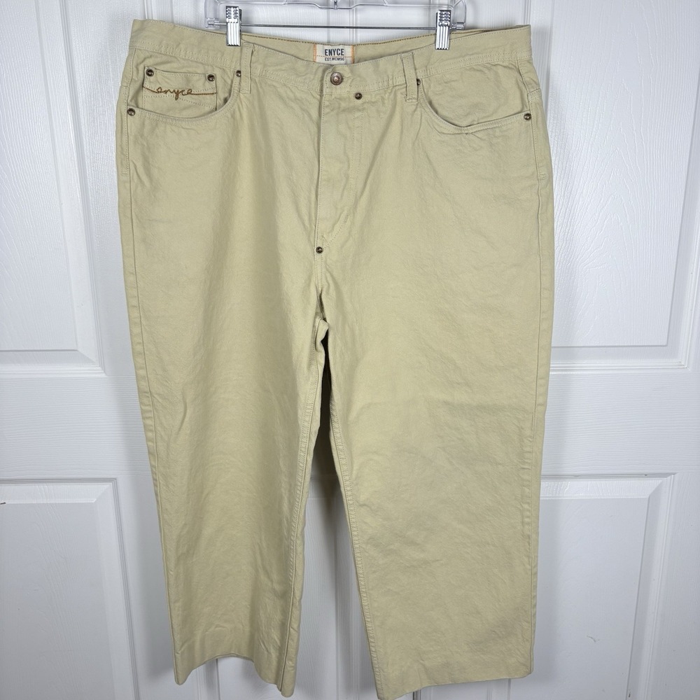 Enyce Jeans Men's 44x26 Beige Baggy Wide Leg Y2K Streetwear‎ Hip Hop Grunge